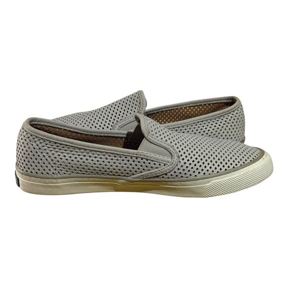 Sperry Seaside Perforated Slip On Sneakers Women's Size 9 Gray White STS95717 - Picture 7 of 8